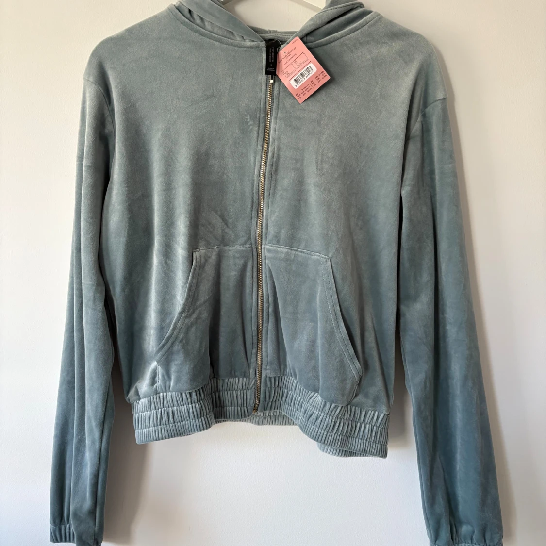 velour hoodie med dragkedja & byxor