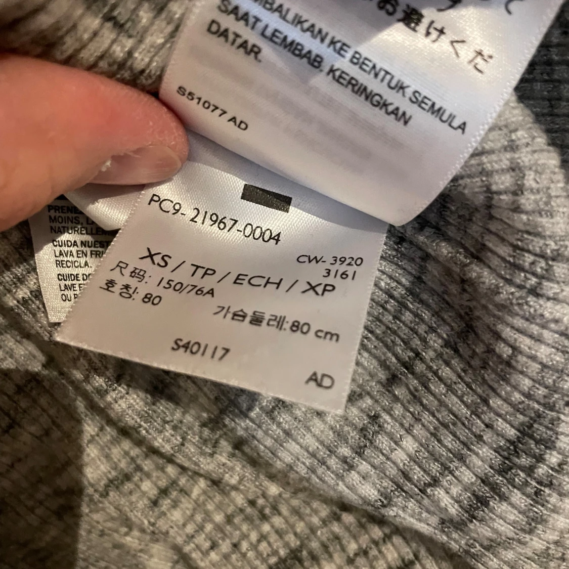 Grå ribbad långärmad tröja Levi's XS - 4