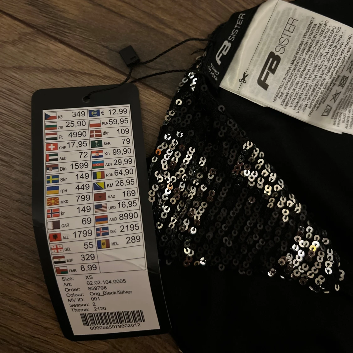 Svart och silver paljett-topp - 2