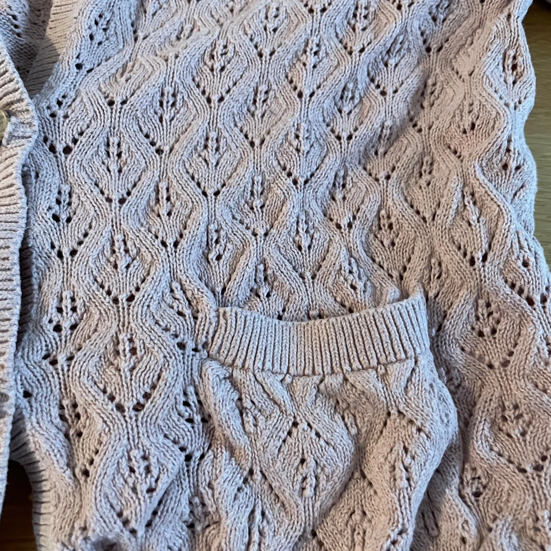 Ljusrosa kofta från Newbie i bomull - 3