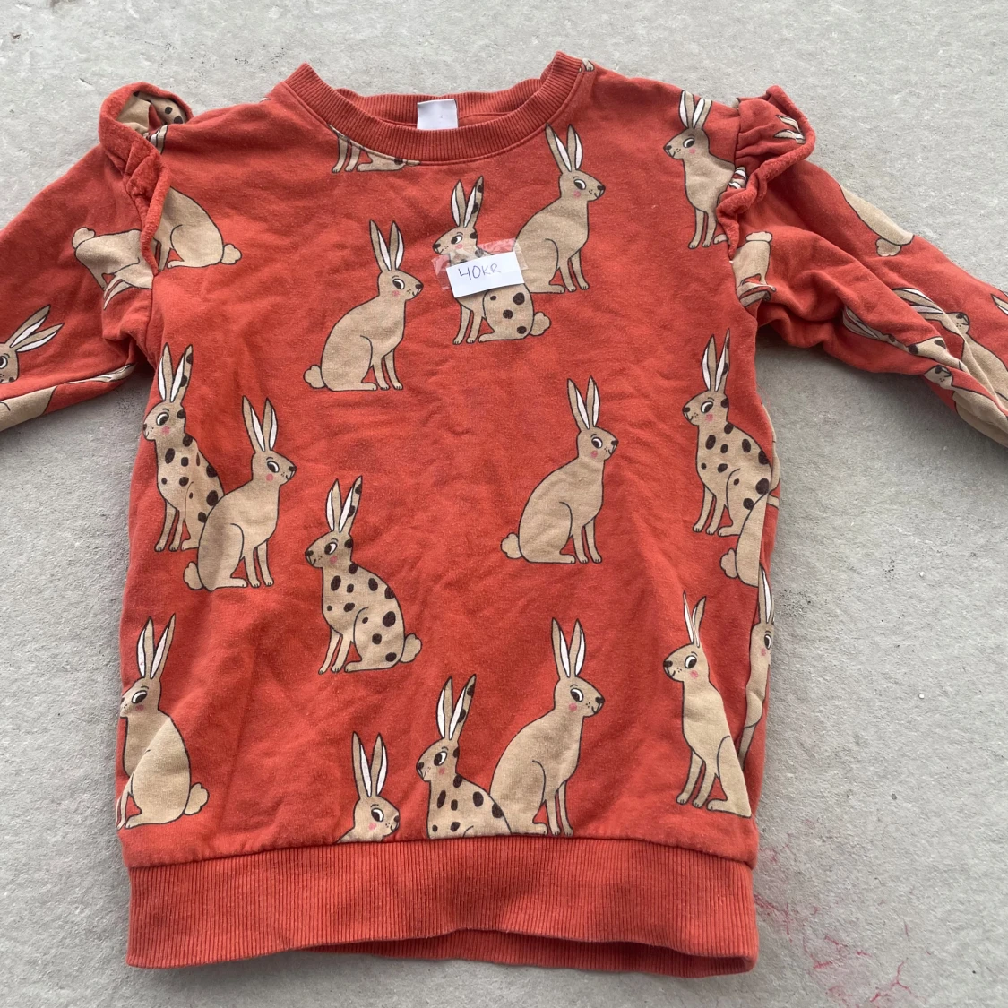 Rostfärgad sweatshirt med kaniner - 1