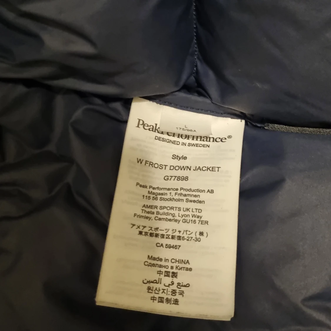 Mörkblå dunjacka Peak Performance - 4