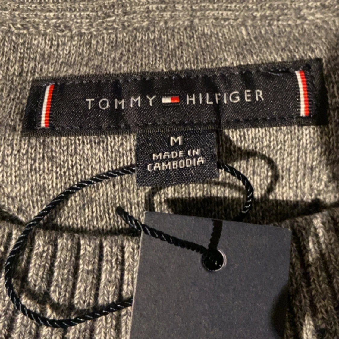 Grå kabelstickad tröja Tommy Hilfiger - 1