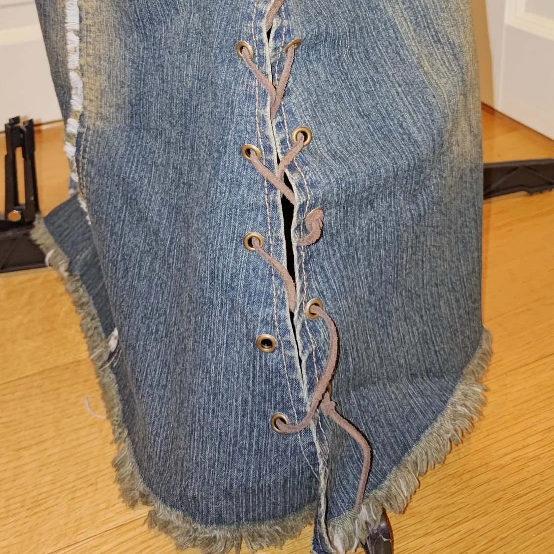 Y2k maxi jeanskjol med bälte  - 3