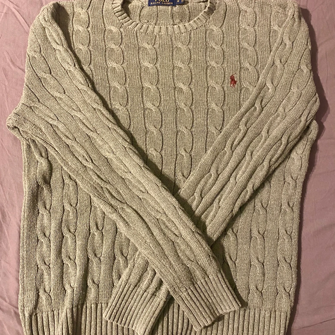 Grön kabelstickad tröja Polo Ralph Lauren