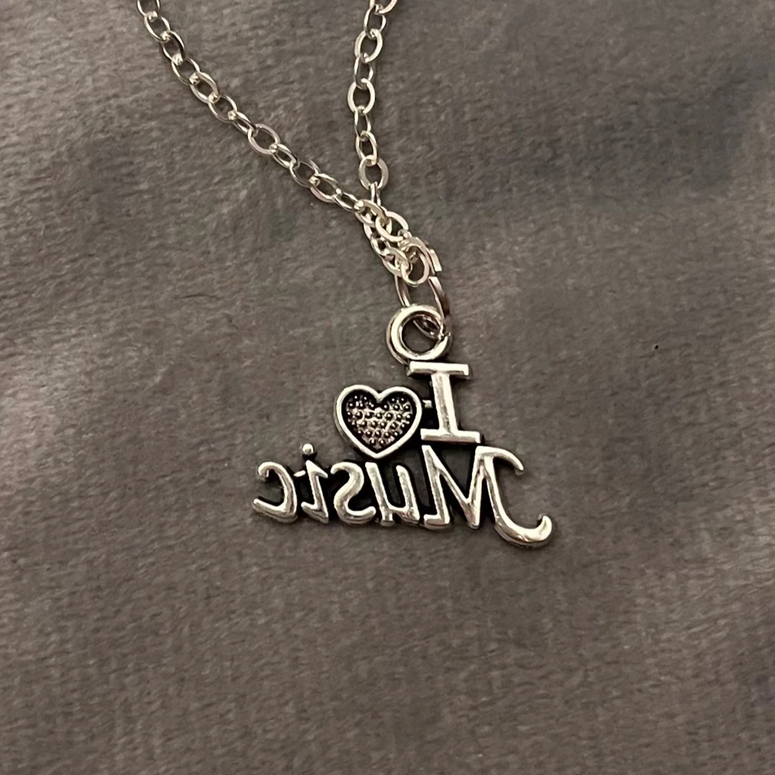 Halsband I Love Music Smycke Silver imitation - 2