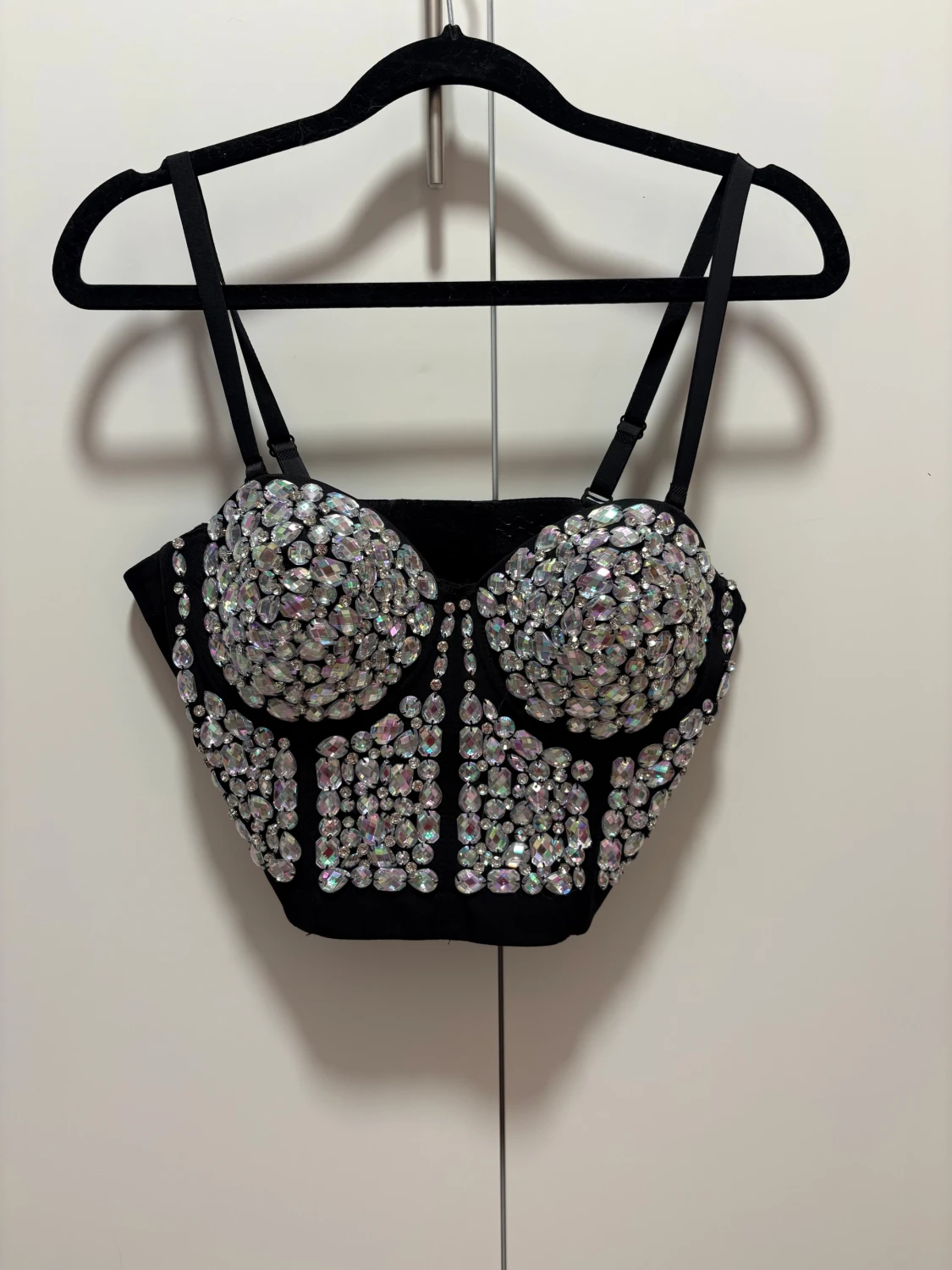 Korsett/paljett topp