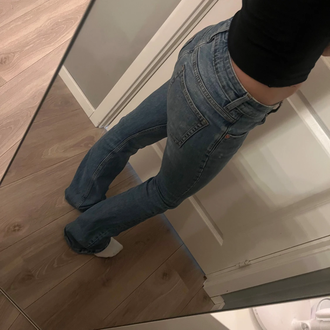 Blå bootcut jeans från 157 - 1