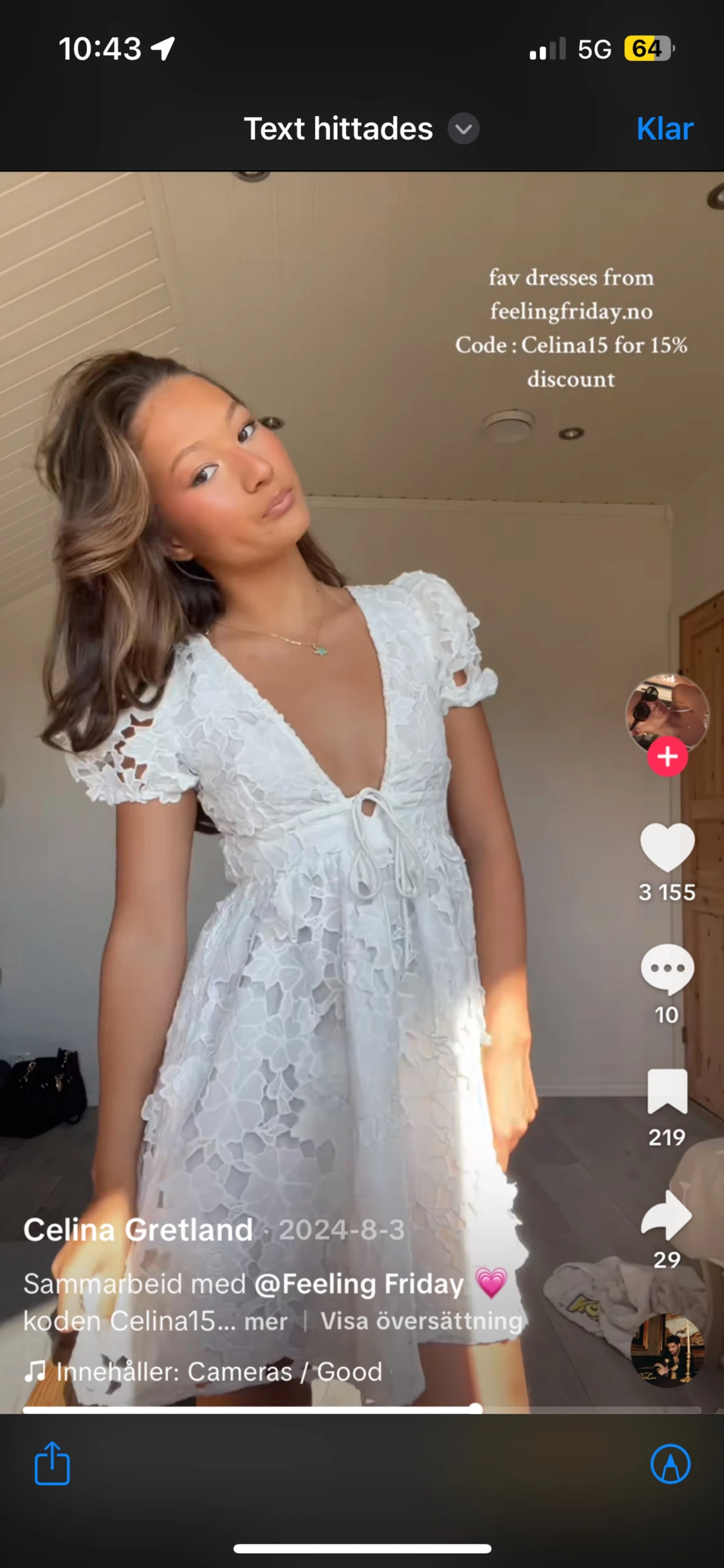 Vit blommig kortklänning Feeling Friday