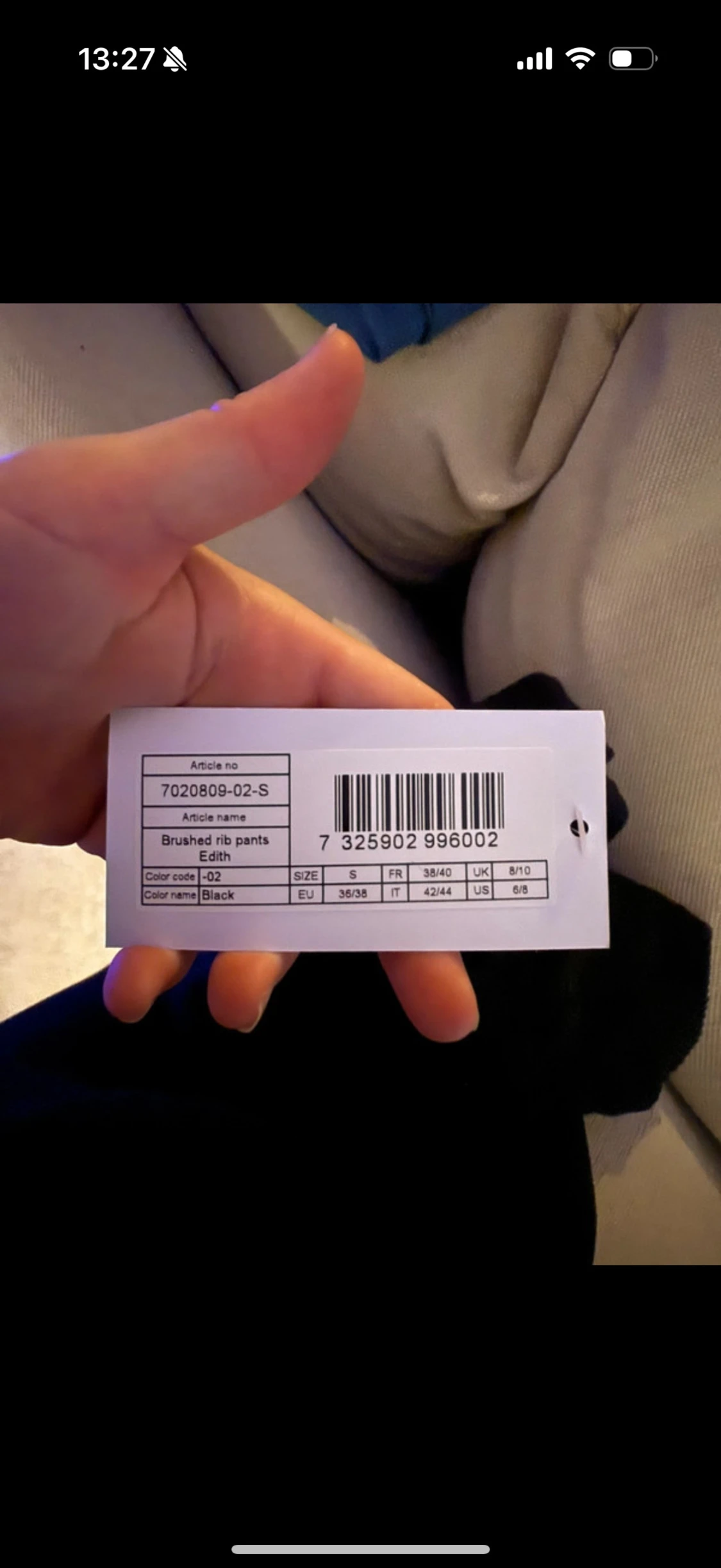 Svarta ribbade bootcut-byxor Edith