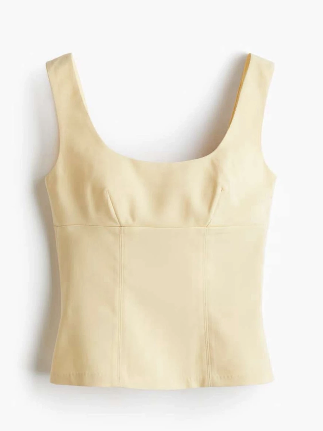 Gul  korsett-topp med breda axelband - 1