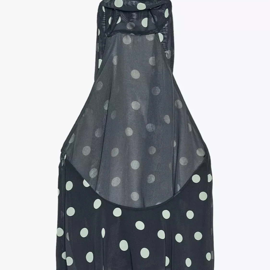 Svart prickig ärmlös halterneck topp - 1