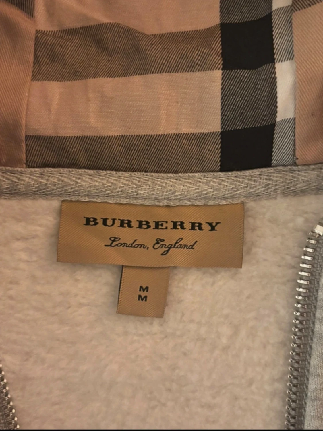 Grå Burberry hoodie med dragkedja - 2