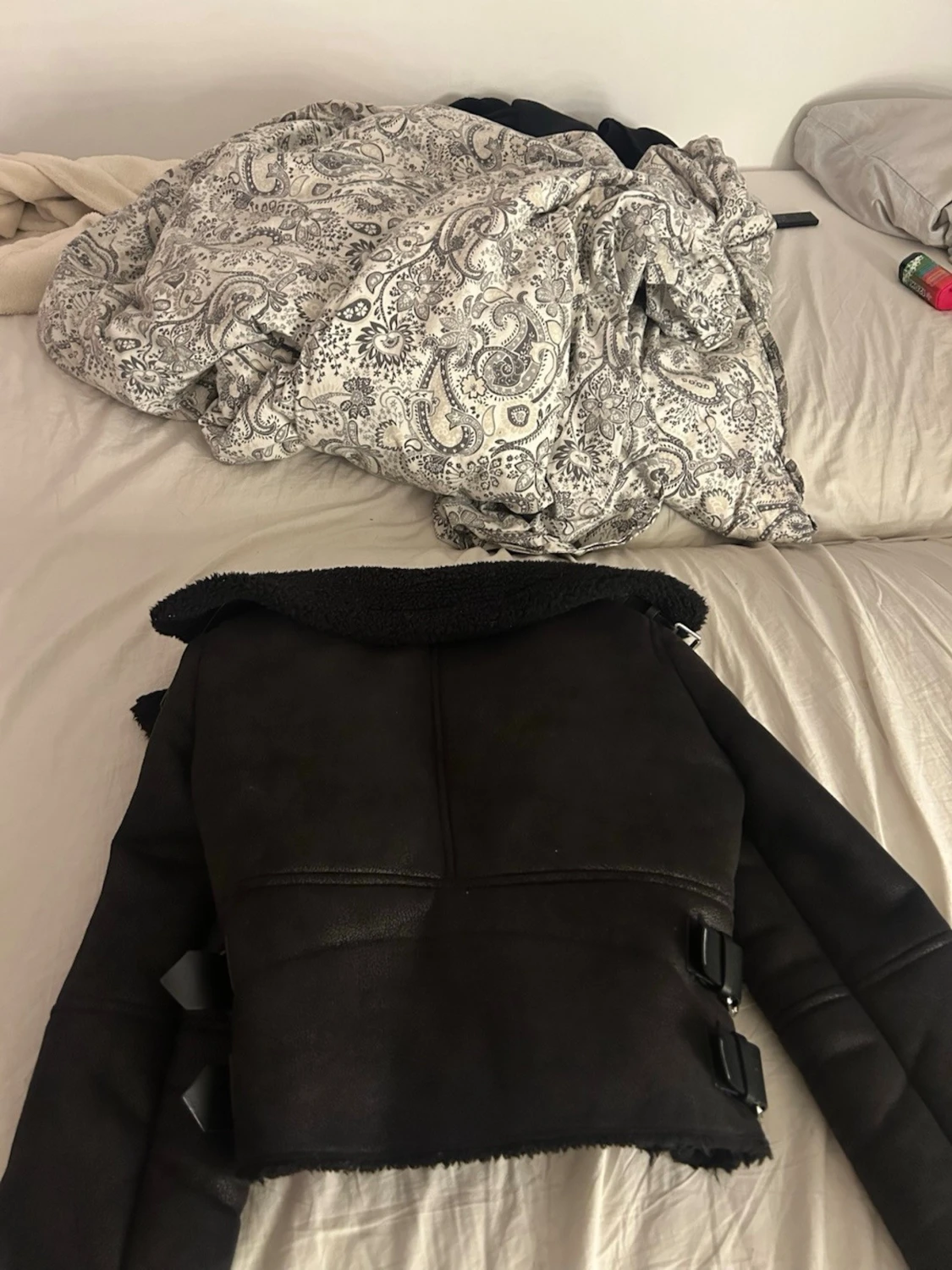 Svart biker mocka jacka - 3