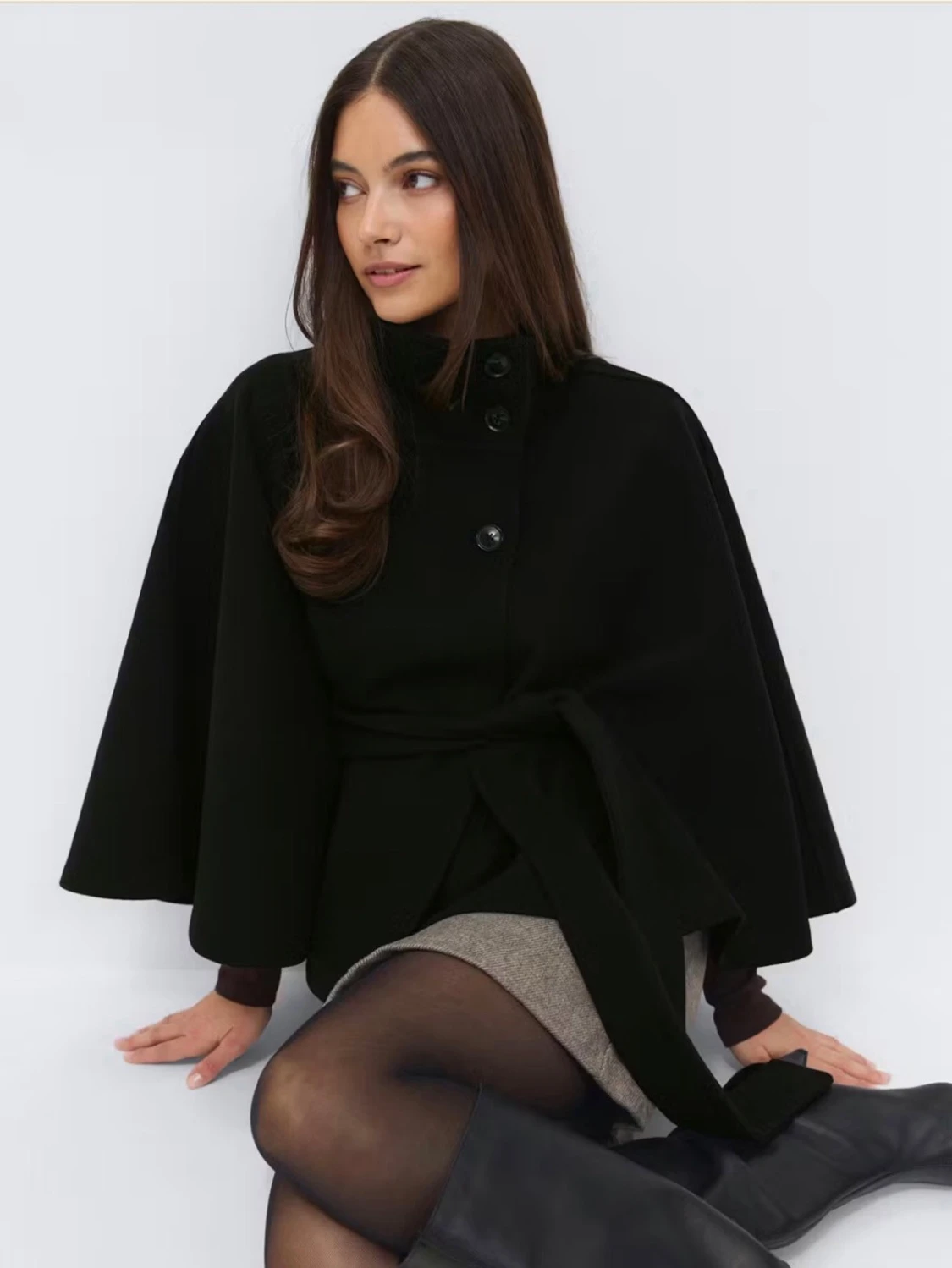 Belt cape jacket  - 1