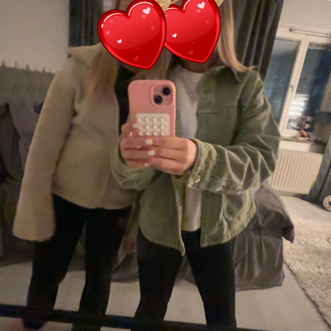 Grön jeansjacka med knappar - 1