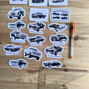 Bildekaler  - Bildekaler med motiv av klassiska bilar och pickup