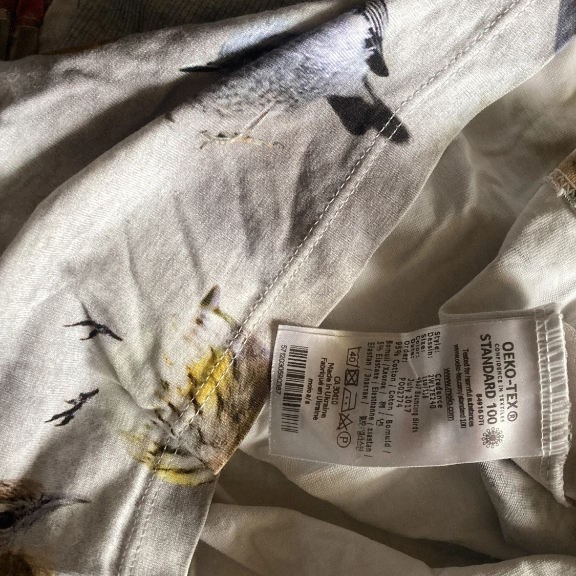 Grå långärmad klänning med fågelmönster från Molo - 3