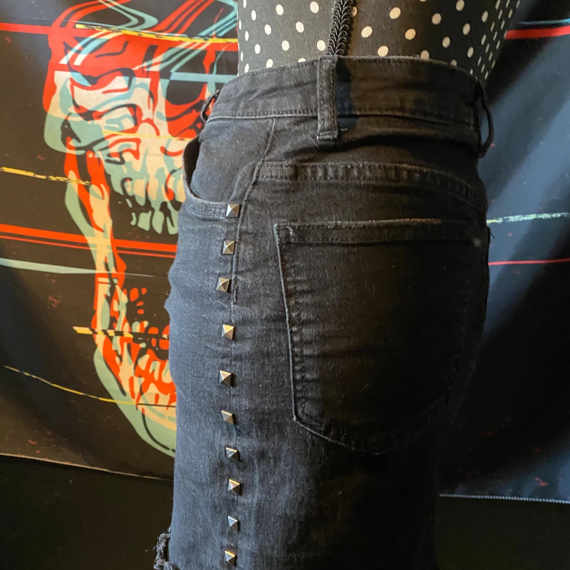 Jeans kjol med nitar  - 1