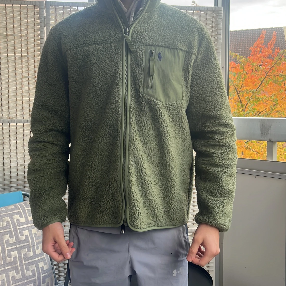 Olivgrön teddyjacka från Polo Ralph Lauren