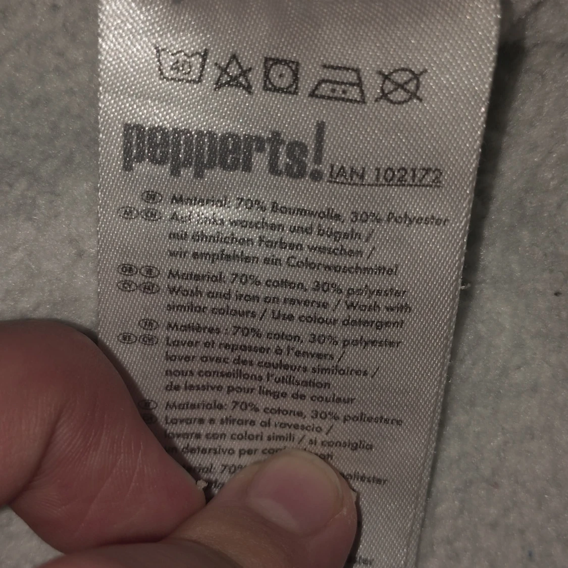 Grå hoodie från Pepperts med tryck - 4