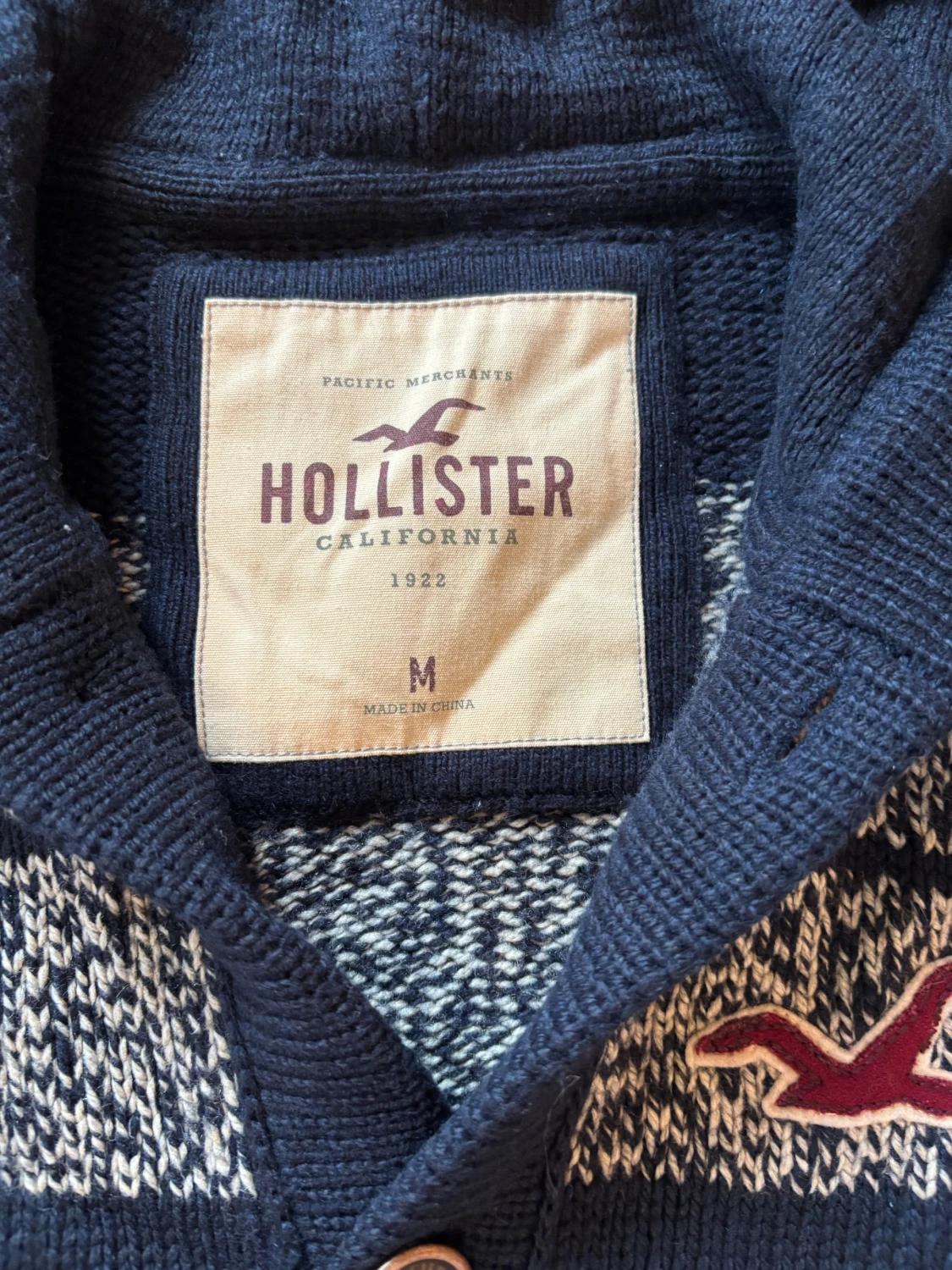 Stickad hoodie med knappar från hollister - 1