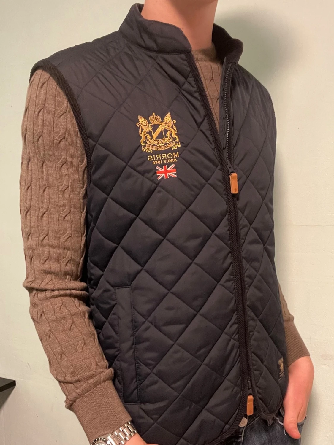 Morris quiltad väst - blå - 1