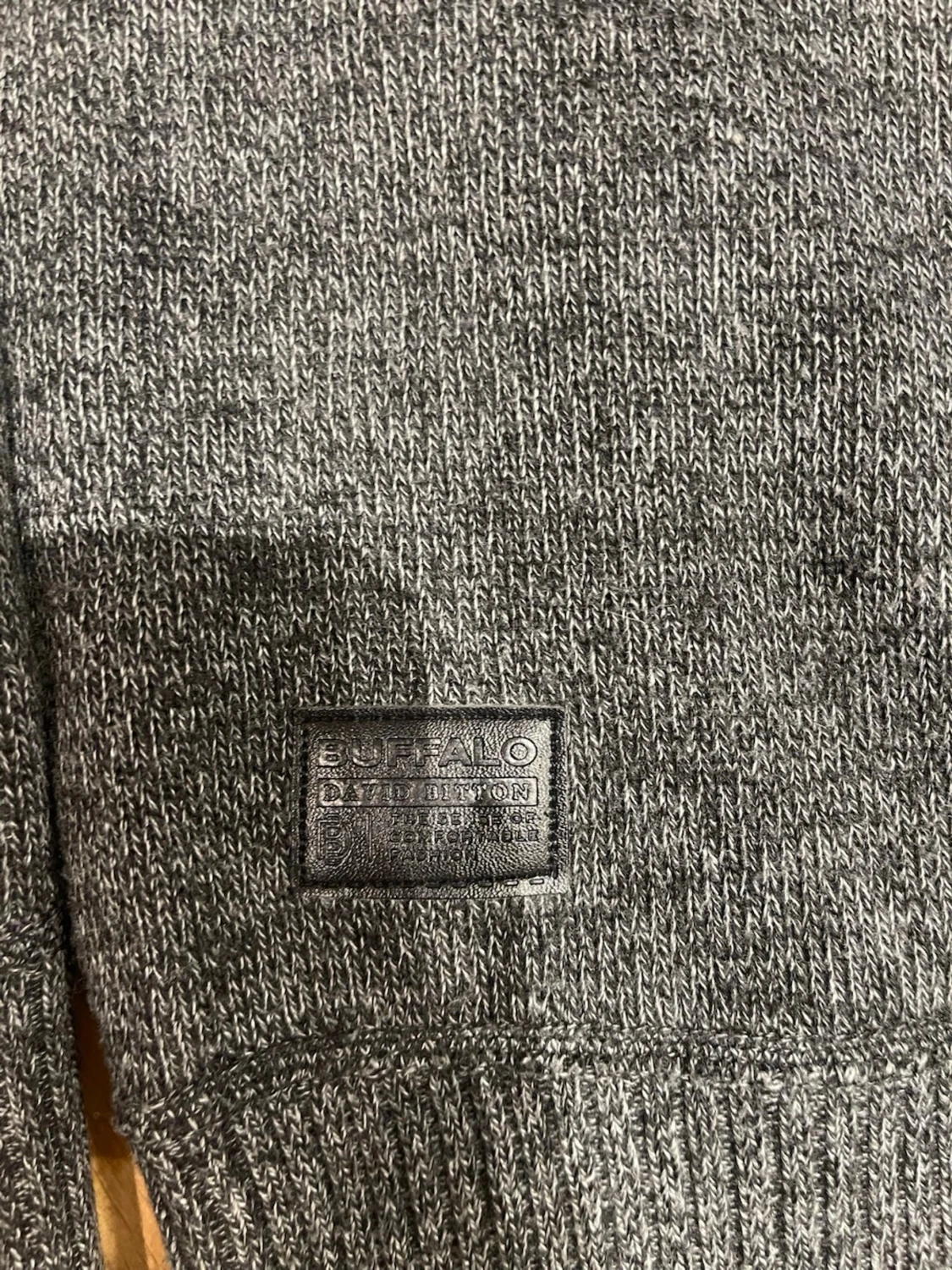 Grå stickad half zip-tröja Buffalo stl M - 2