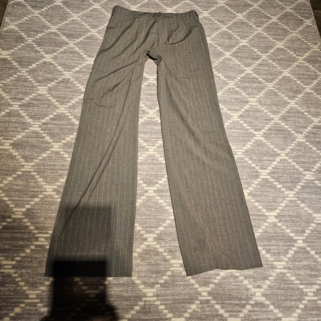 Grå randiga lowrise kostymbyxor - 2