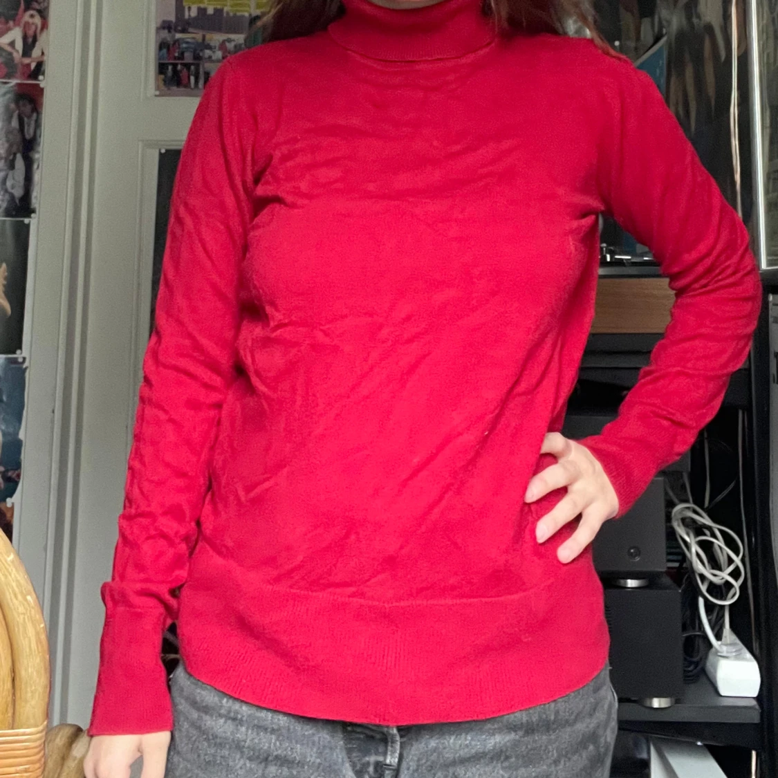 Röd turtleneck