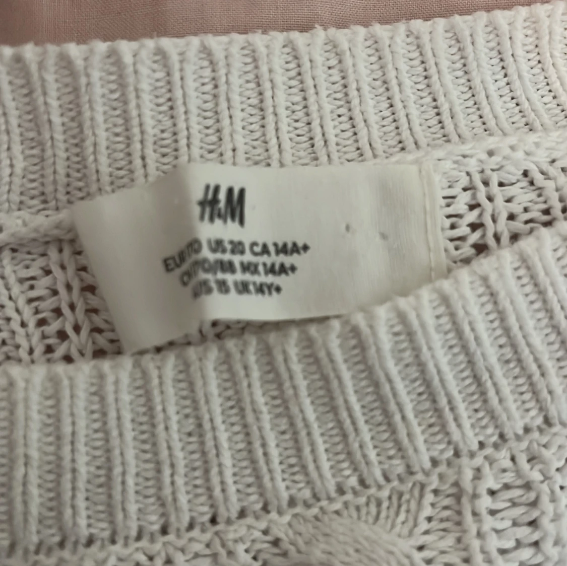 Vit kabelstickad tröja från H&M - 3