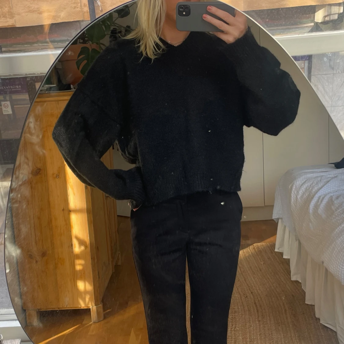 Svart stickad oversized tröja Topshop - 3