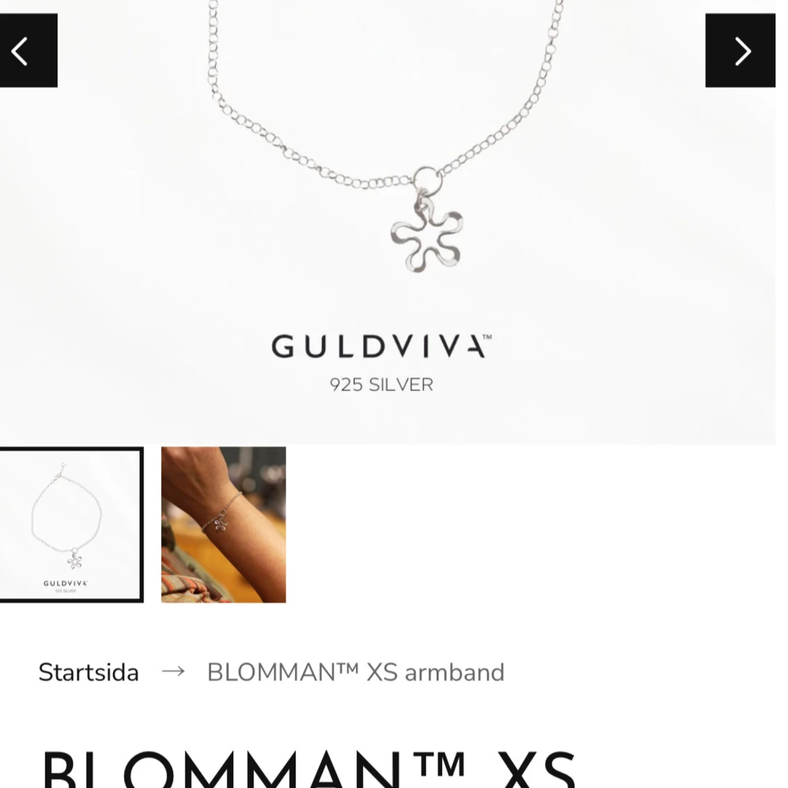 Guldviva Blomman XS armband i silver - 4