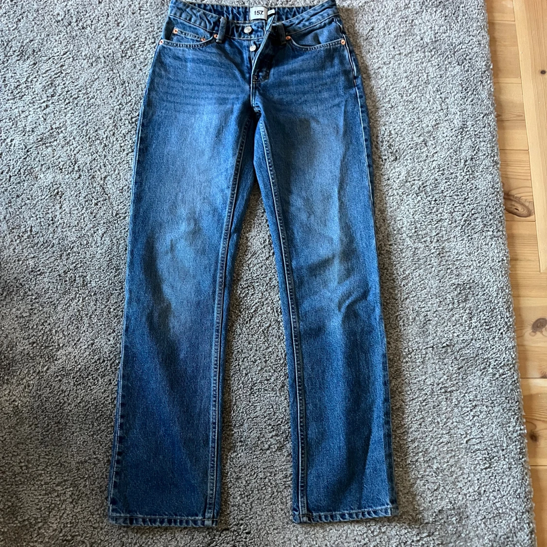 Blå raka jeans från 157, XS