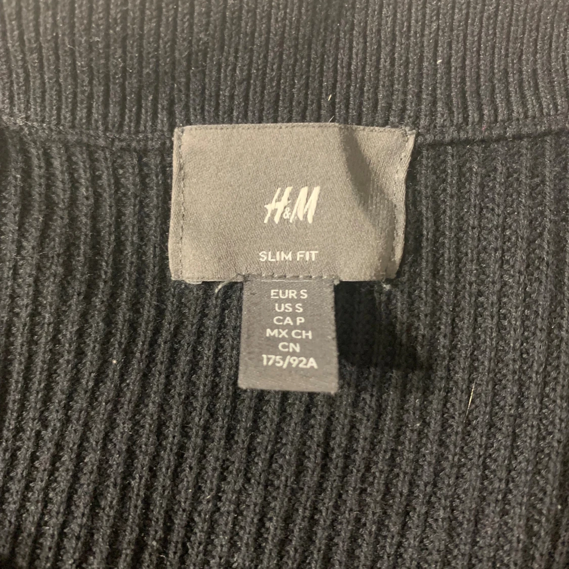 Svart ribbad half zip-tröja H&M - 2