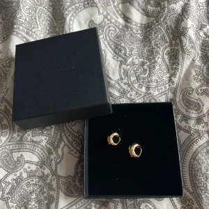 Örhängen Pilgrim - Guldiga örhängen från Pilgrim. Endast använda 1 gång och rengjorda efteråt. Kolla gärna in mina andra annonser och gör gärna en Bundle och lägg prisförslag🫶💗