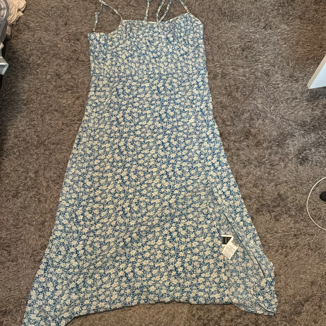 Blommig blå långklänning från SHEIN