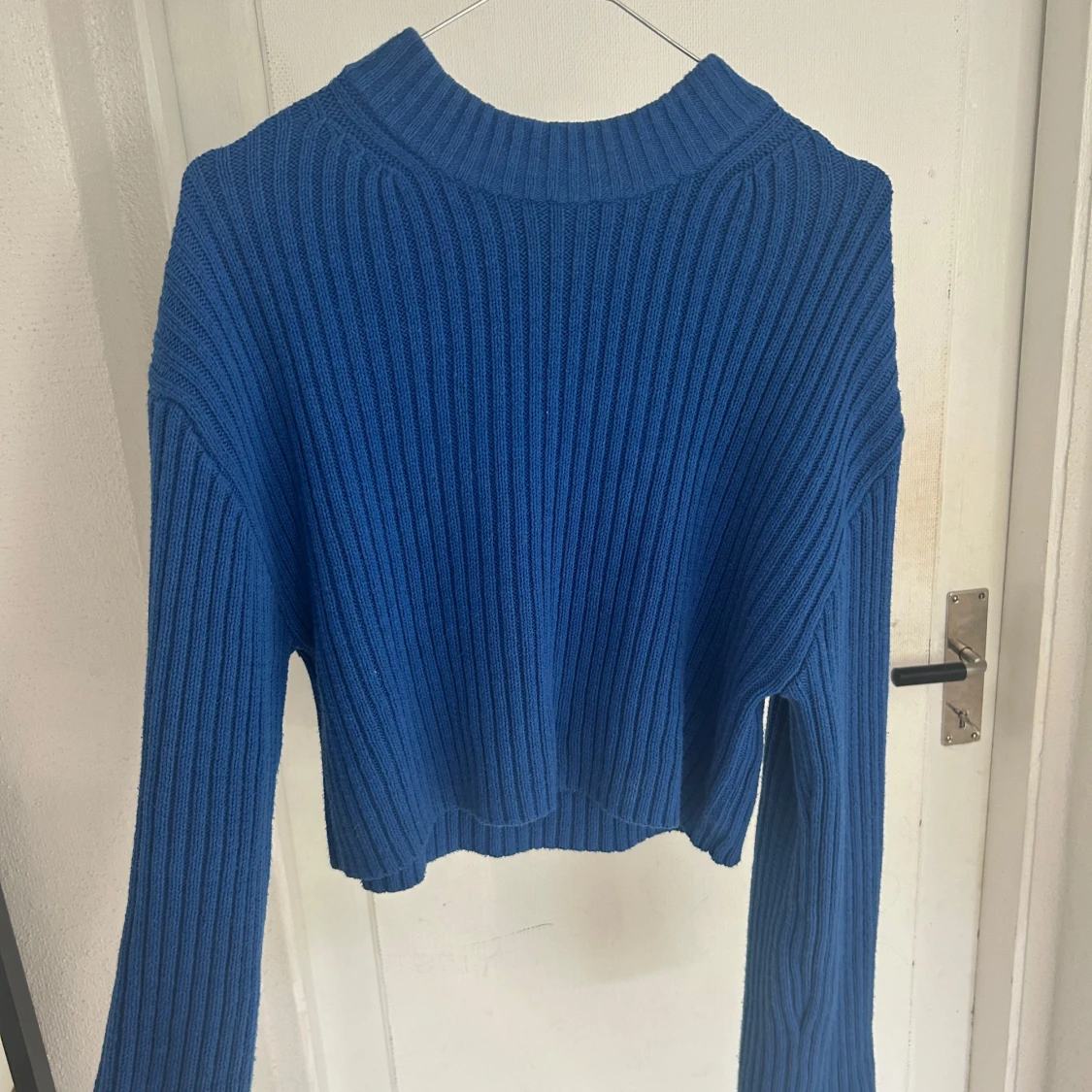 Blå stickad tröja H&M