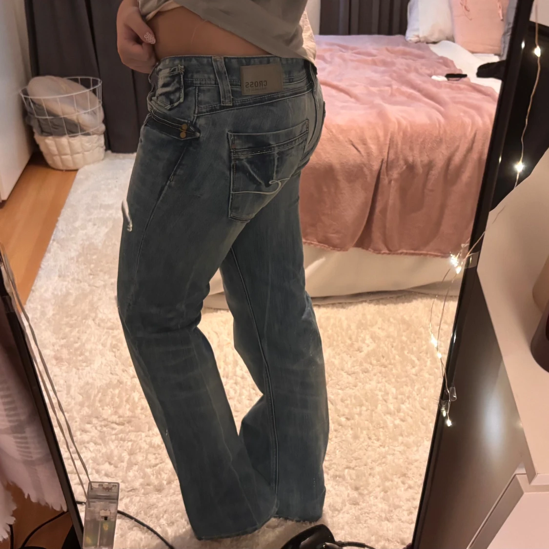 Lågmidjade vida jeans  - 1