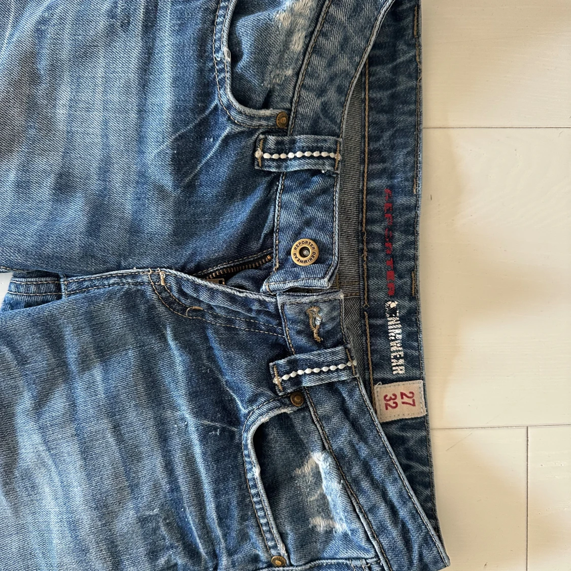 Blå bootcut jeans från Reporter - 4