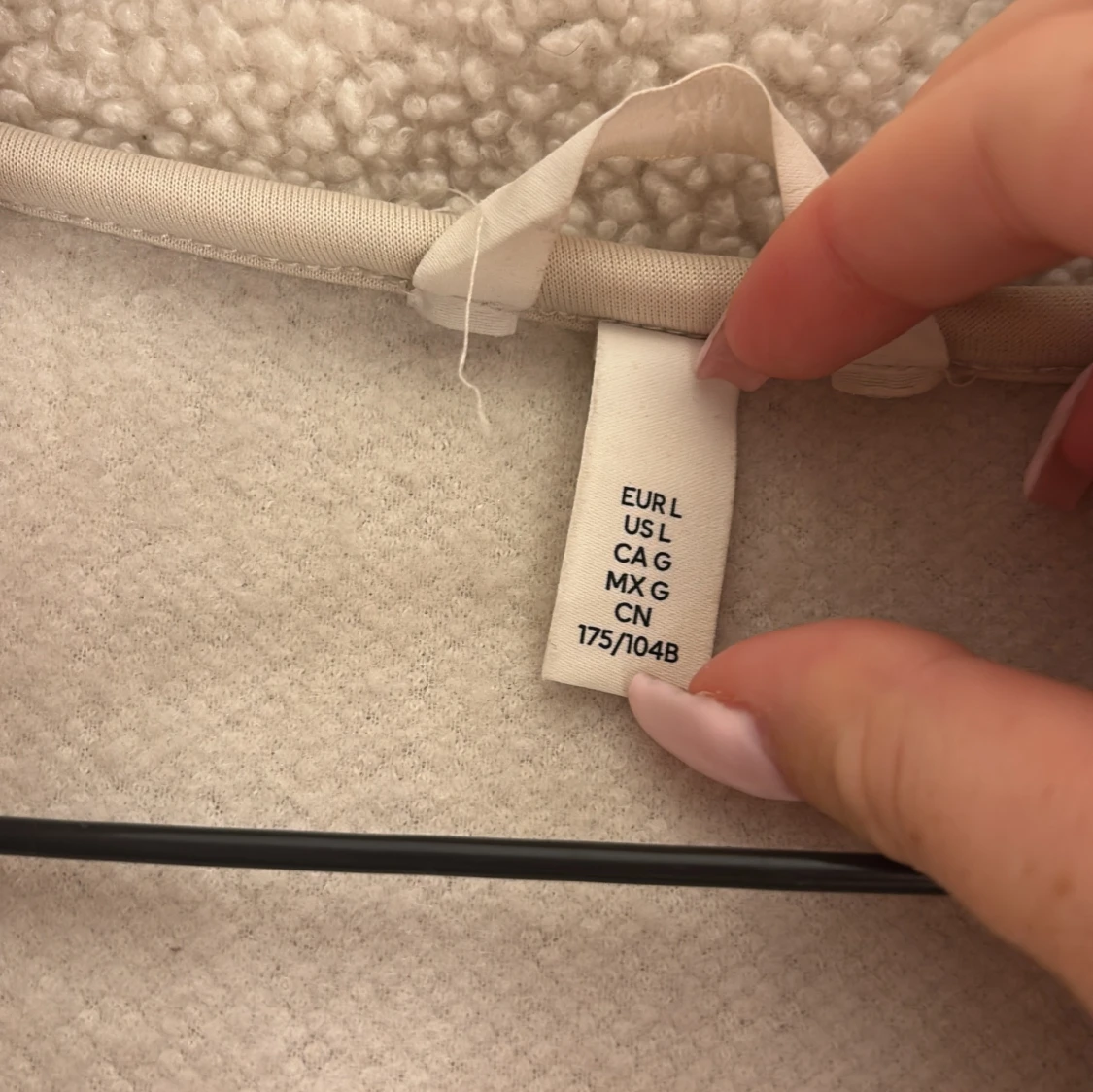 Beige teddyjacka från H&M, storlek L - 1