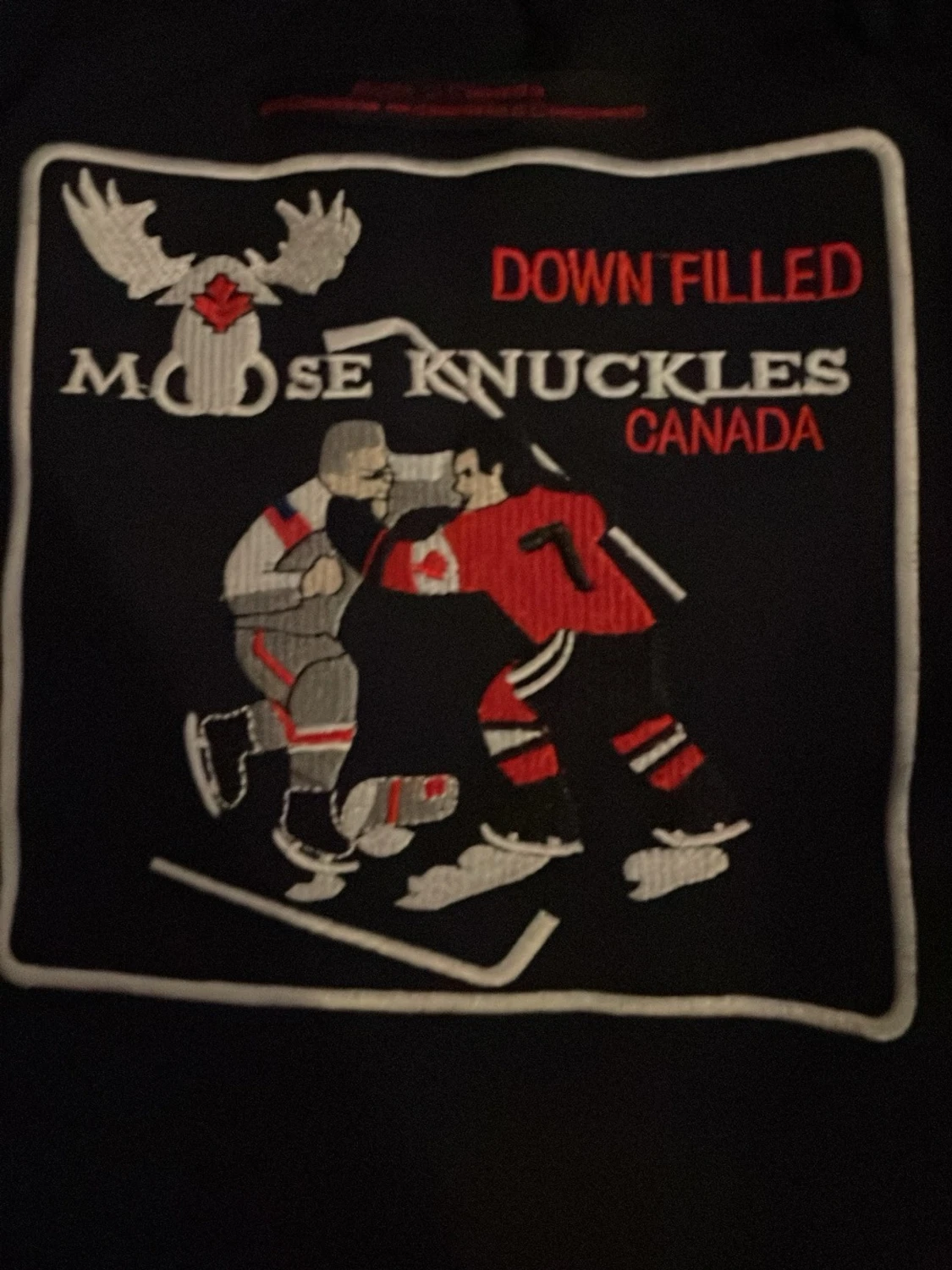 Marinblå Moose Knuckles dunjacka med päls - 3