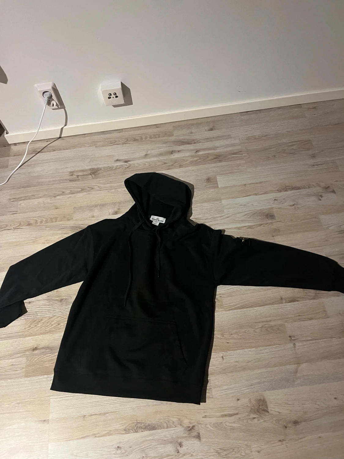 Svart hoodie Stone Island