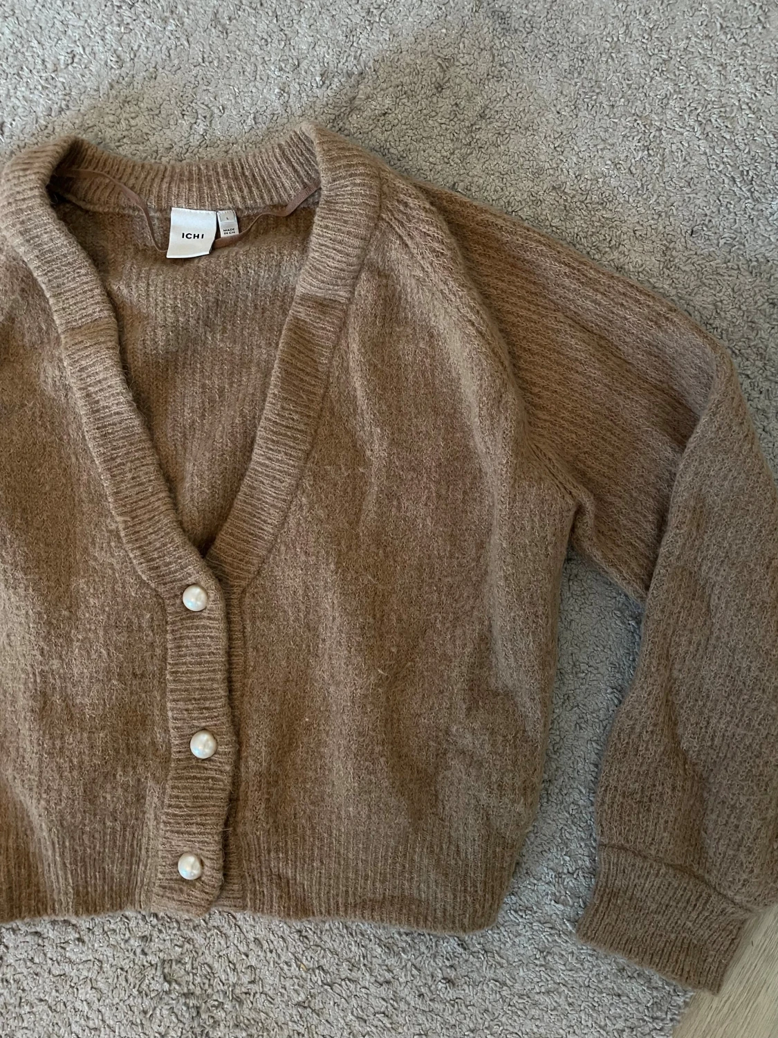 Brun stickad kofta från ICHI - 1