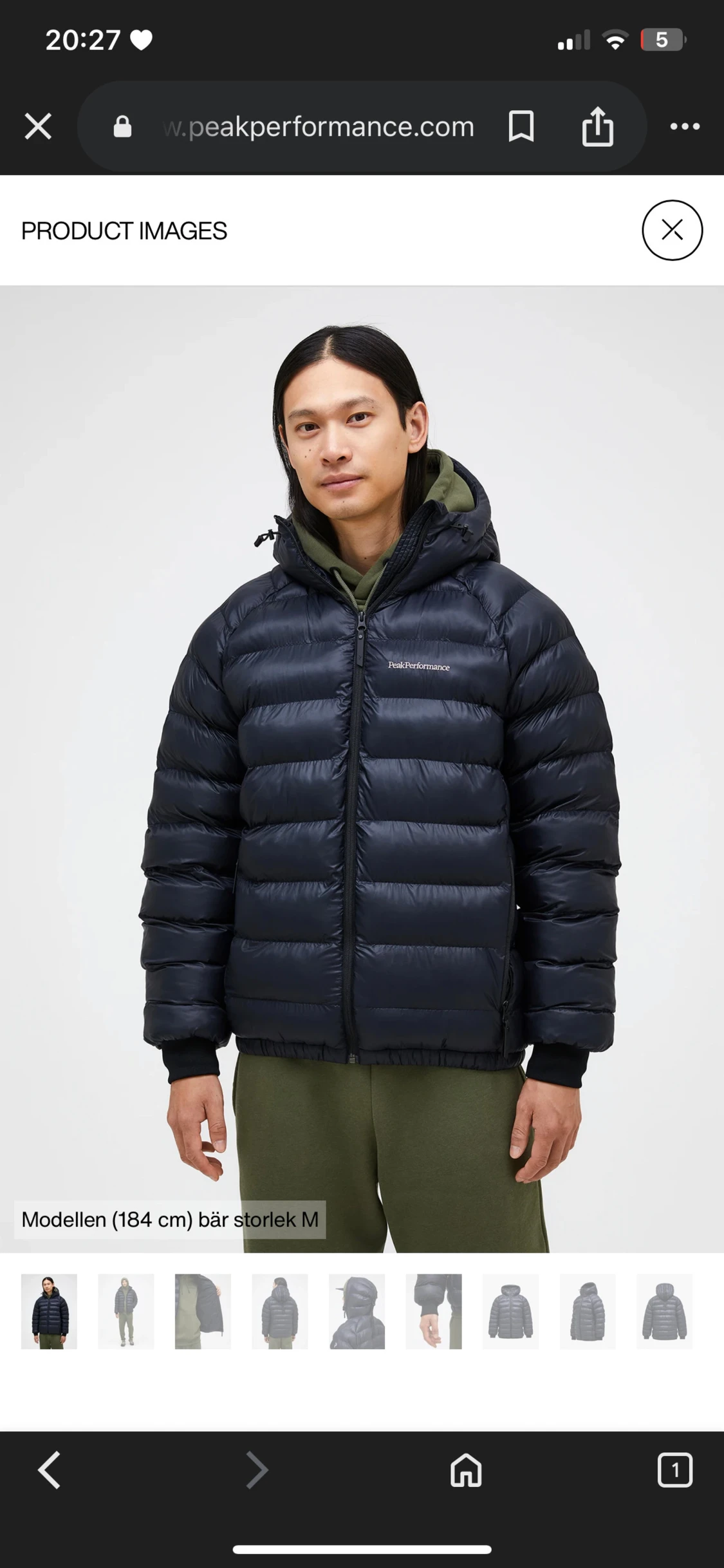 Mörkblå dunjacka Peak Performance - 1