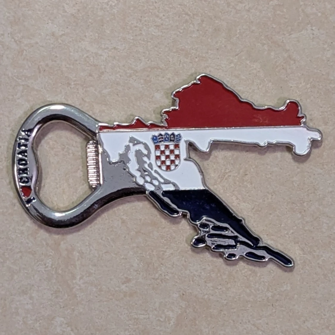 Croatia Map Bottle Opener Magnet