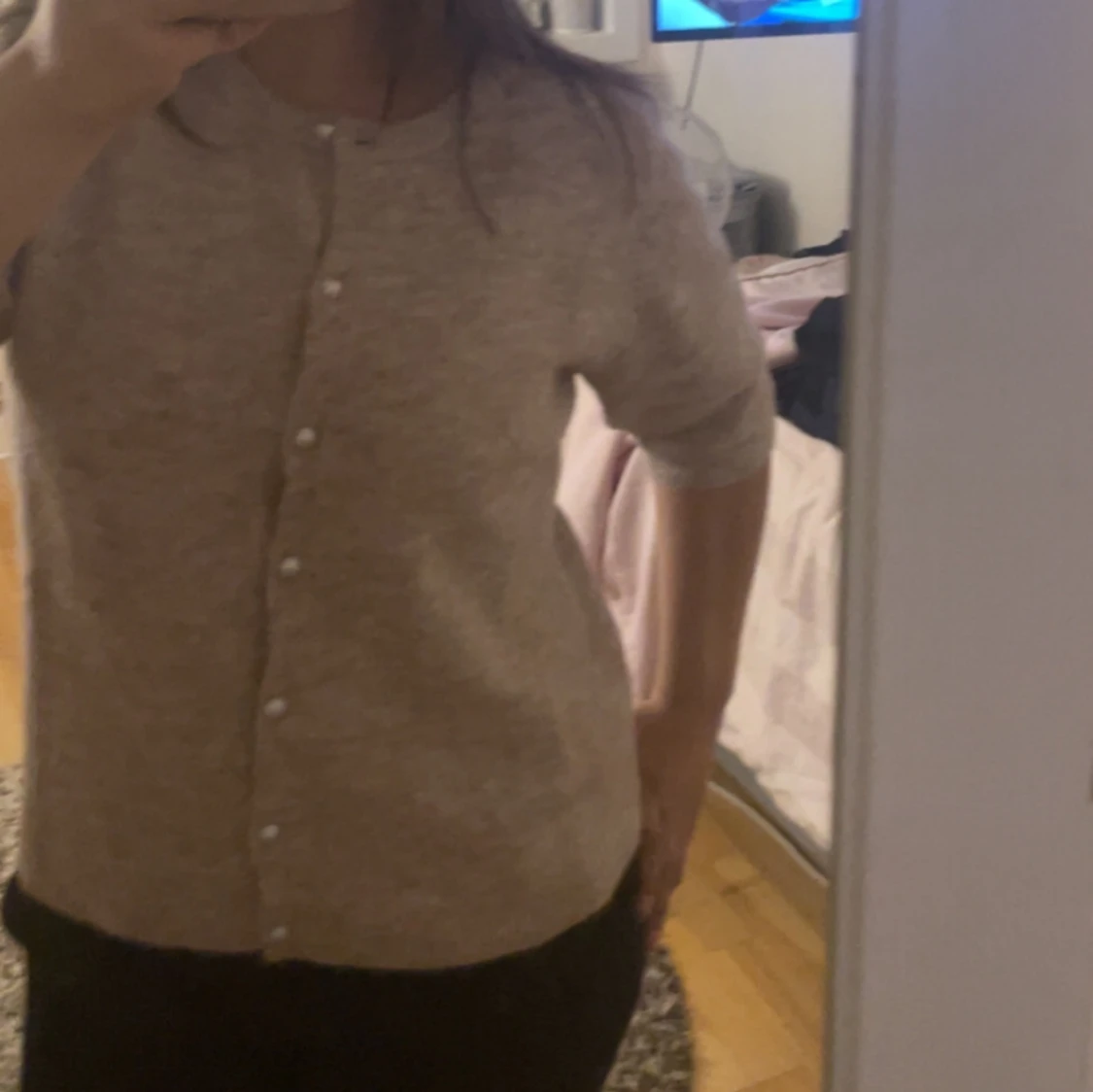 Beige kofta från lager 157 med pärlknappar - 1