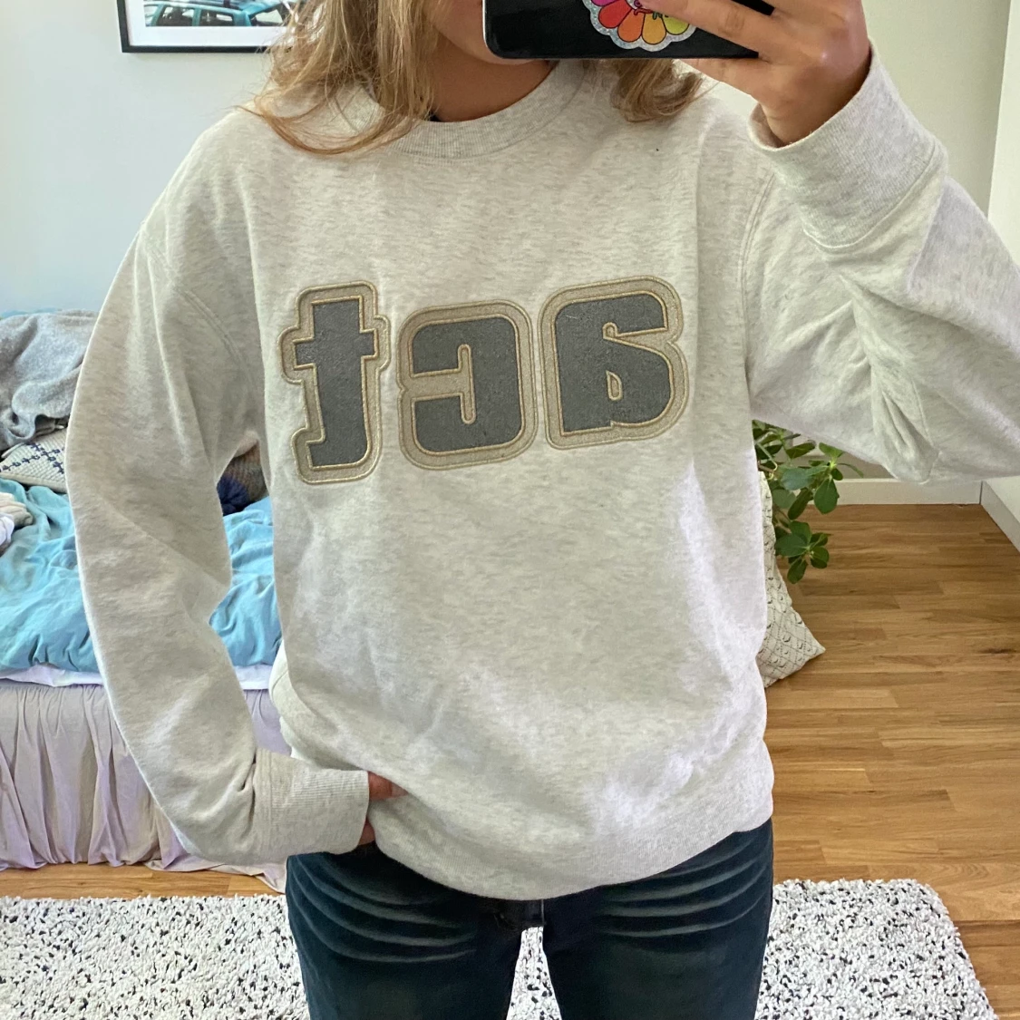 Sweatshirt med tryck - 90