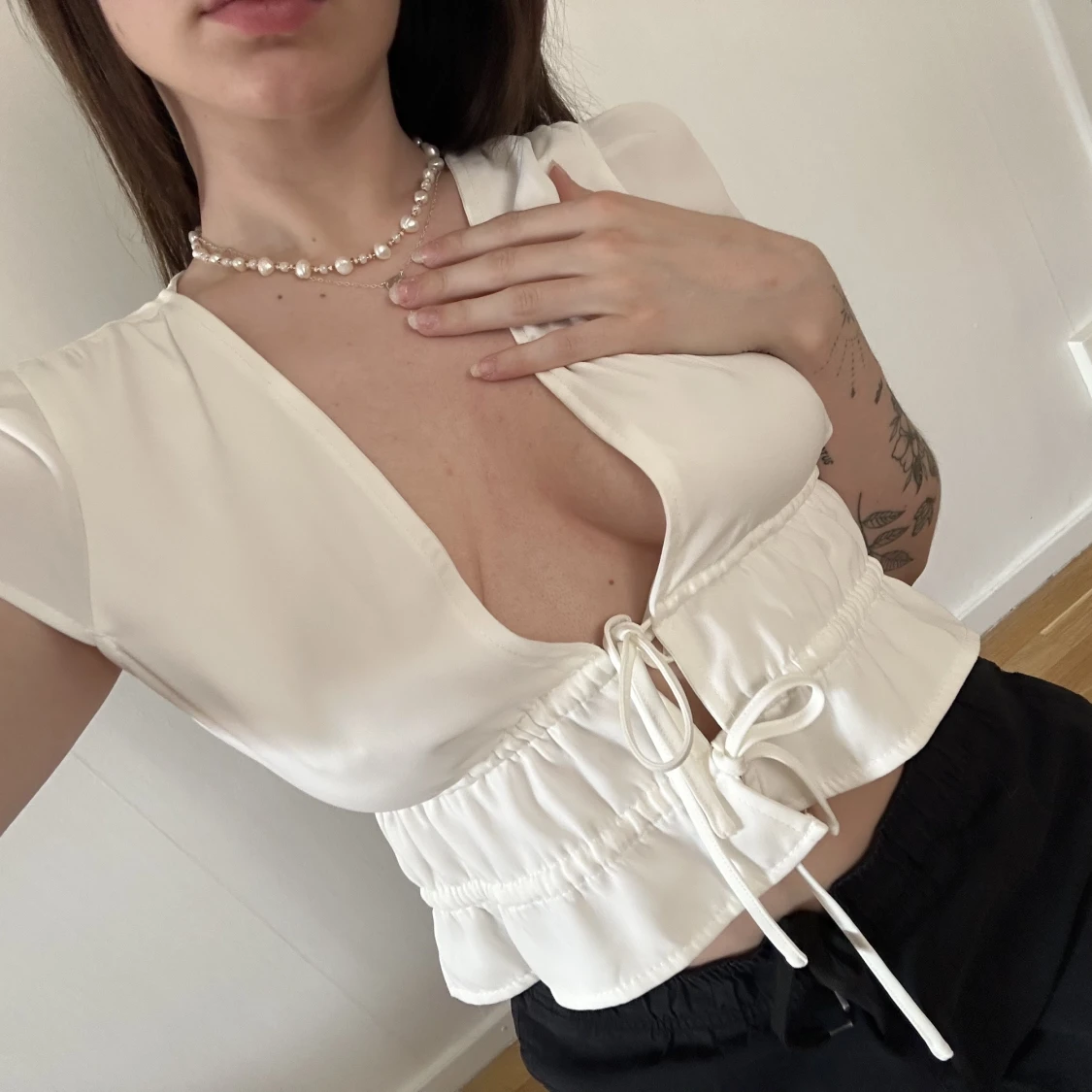 Croptop med snörning - 90