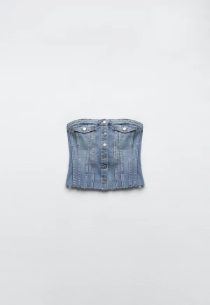 Jeans korsett  - jättefin sommartopp från zara. Säljs då den inte används längre (använd ett fåtal gånger under sommaren). Köpt för 329 kr ❤️